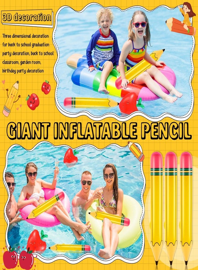 LaRandom 12 Pcs Giant Inflatable Pencils and Fruits Balloons Set Large Blow up Pencil Fruit Classroom Decoration for Back to School Classroom Garden Room Birthday Party Indoor Outdoor Decor - Image 4